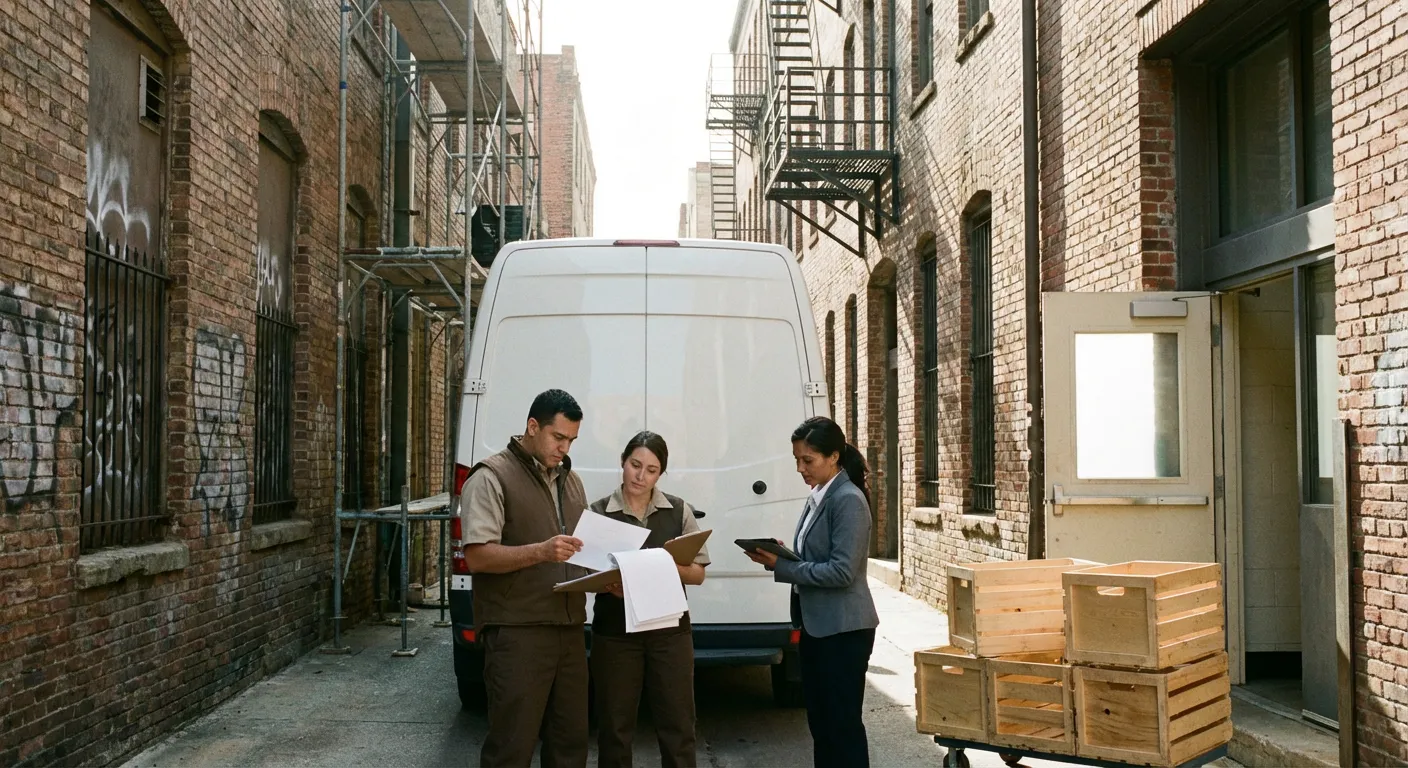 Waterbury alley delivery access and clearance check