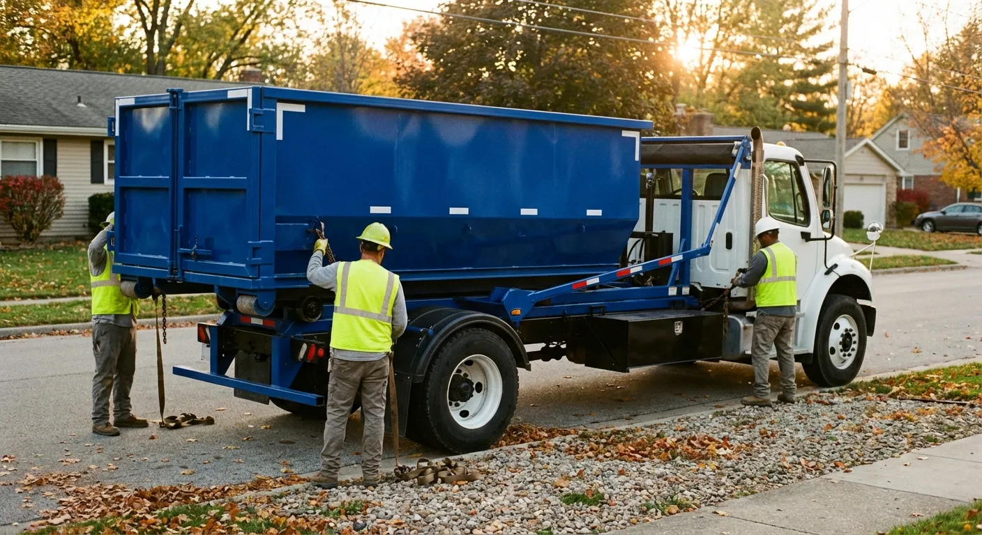 Roll-off dumpster delivery truck in Waterbury, CT