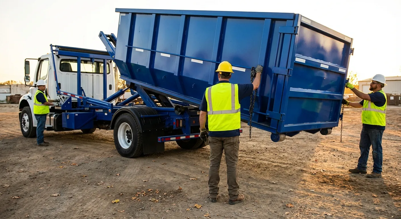 Commercial debris containment dumpster in Waterbury, CT