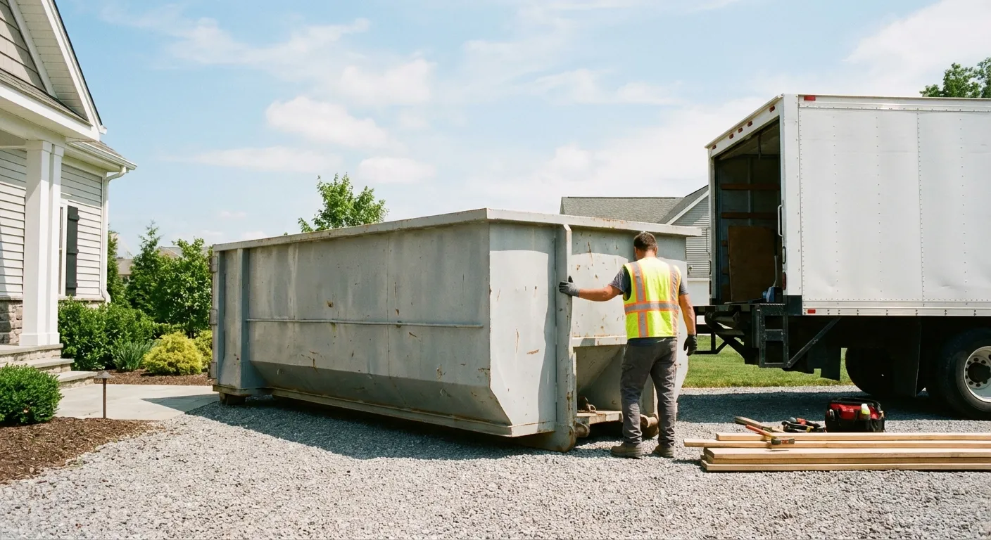 Roll-off dumpster dimensions and footprint visualization in Waterbury, CT